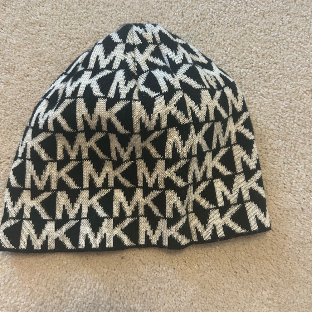 Michael Kors Kids Black and White Beanie